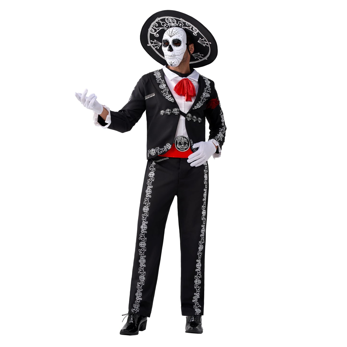 Spooktacular Creations Halloween Mens Day of The Dead Costume, Mariachis Skeleton Costume for Halloween Parties, Cosplay Party (XX-Large)
