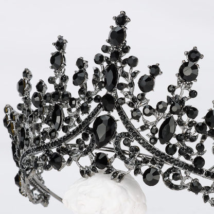TOBATOBA Black Tiaras and Crowns for Women, Gothic Wedding Tiara, Black Swan Crown Gothic Halloween Costumes for Women Prom Cosplay Accessories