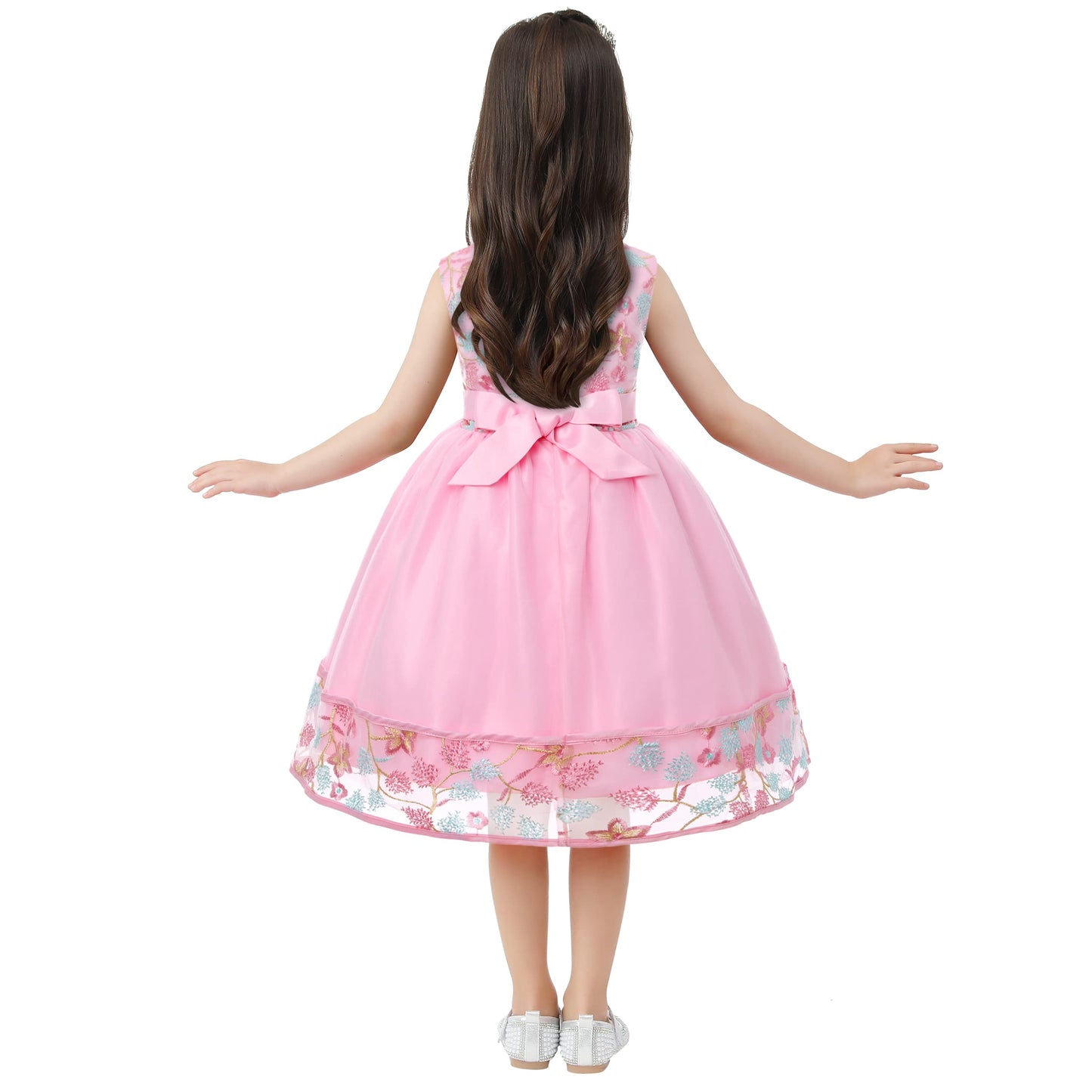 Cichic Girls Dresses Size 6 Kid Formal Dress for Pageant Holiday Birthday Party Pink Princess Gowns 7-8Years Old