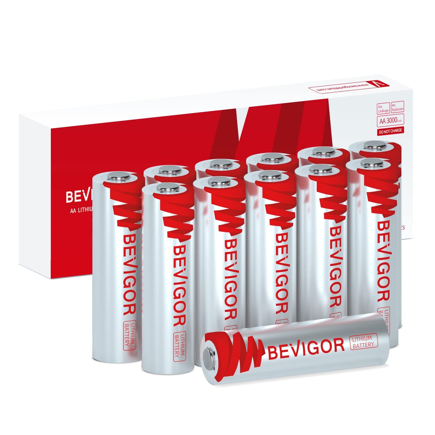 BEVIGOR Lithium Batteries AA 12Pack, 3000mAh 1.5V Double A Lithium Battery, Longer Lasting AA Batterie for Blink Smart Lock Deadbolt, Security Aralm System High-Tech Devices【Non-Rechargeable】