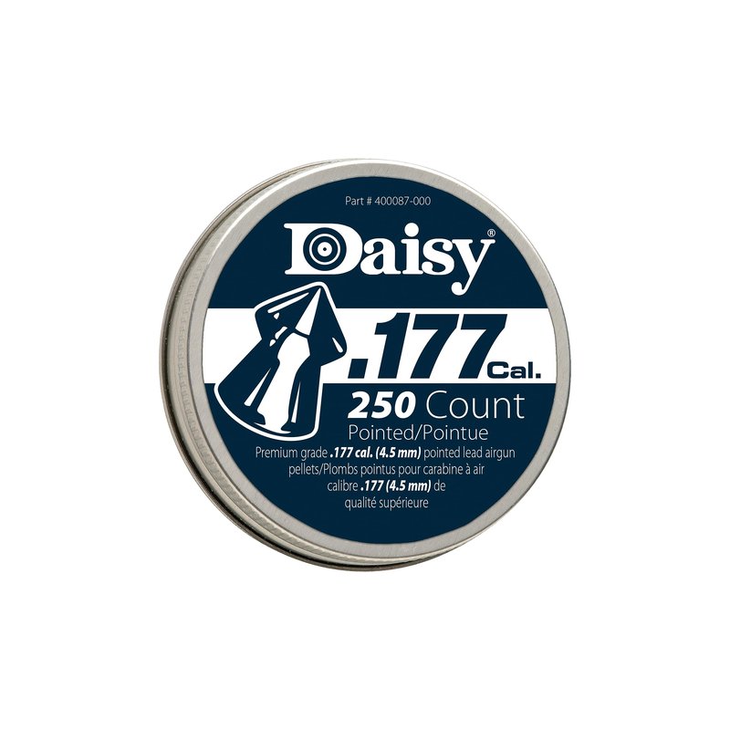 Daisy, Max Precision .177 Cal Pellet Ammunition, 7.2 Grains, Pointed, 250ct, .177 Caliber, 987777-406