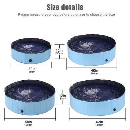 Dog Pool Foldable pet Pool Large Dog Swimming Pool pet Swimming Pool PVC Non-Slip Pool for All Kinds of Pets 63-12in