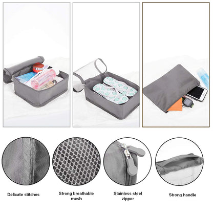 12 PCS Large Packing Cubes for Suitcases Various Sizes Suitcase Organiser Bags Lightweight Waterproof Luggage Organiser Bags (12Pcs Gray)