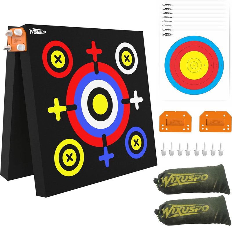 Foam Archery Target Set - 20'' x 20'' x 4'' High-Density Blocks | Portable & Foldable for Youth Practice (2 Pack)