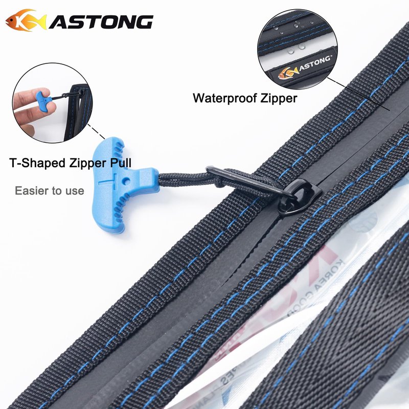 KASTONG 2 Layer Water-Proof Fishing Bait PVC Clear Storage Bag BaitShield Tackle Bag Storage for Bait Tackle Lures Soft Plastics and Fishing Gear Large Capacity 2 Size (MAS GIFT-PACKAGED 1M+1L)