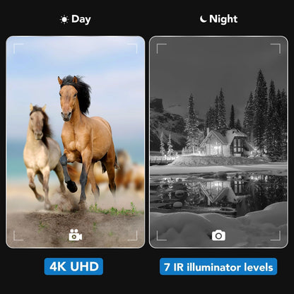 GTHUNDER Night Vision Goggles, Night Vision Binoculars – 4K UHD Video, 52MP Photos, App Remote Control, 10X Zoom, 4" HD Screen, 984ft, 7-Level IR, 4000mAh Battery, 32GB– Ideal for Hunting & Security