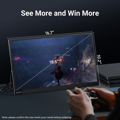 InnoView Portable Monitor 18.5 inch 100HZ 120% sRGB, 1080P FHD IPS Large Portable Monitors for Laptop USB C HDMI HDR Travel Monitor with Kickstand Mac PC Xbox PS4/5 Switch