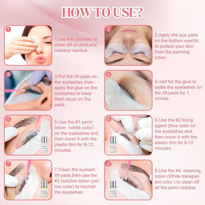 Lash Lift Kit Eyelash Perm Kit Professional Lash Lift for Perming,Curling and Lifting Eyelashes| Salon Grade Supplies for Beauty Treatments|Includes Eye Shields|Pads and Accessories