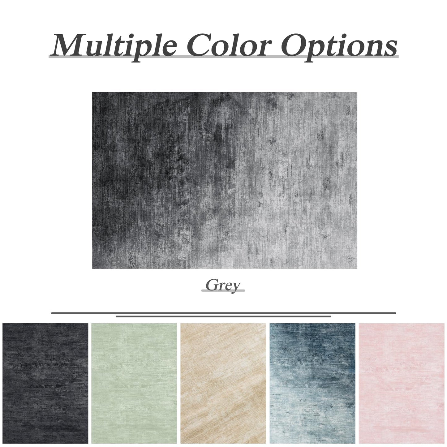 LIANLAM Washable Rug 8x10 Area Rugs for Living Room - Stain Resistant Non-Slip Backing Boho Rug for Bedroom,Durable & Ultra-Thin Vintage Large Area Rug(8x10,Gray)