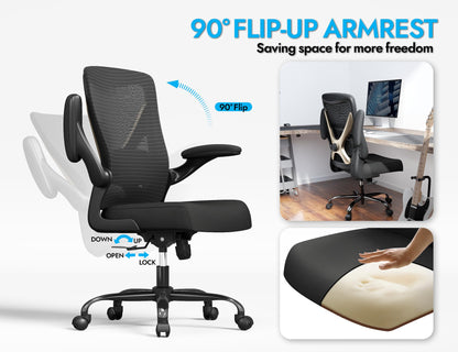 Ergalithic Ergonomic Office Chair - X-Shaped Computer Desk Chair Comfy, Gaming Chair, Office Chair with Lumbar Support, Mesh Office Chairs, Desk Chair for Long Hours(Black Gold)
