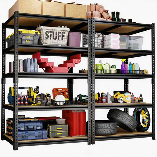 ZEUKMXOO Garage Storage Shelves, 72''H Shelving Units and Storage, 2400 LBS Heavy Duty Shelving, Metal Garage Shelves for for Basement, Warehouse, Pantry, Closet, Kitchen