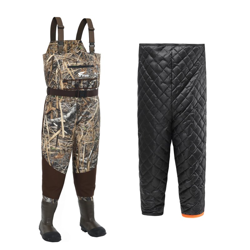 8 Fans Breathable Hunting Waders,1000G Insulation Boots with Removable Insulated Liner for Duck Hunting (Next Camo, 8-14) (Stout-10)