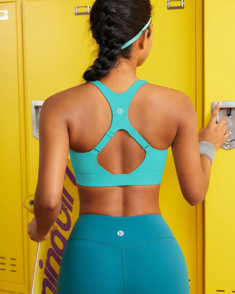 RUNNING GIRL High Impact Sports Bras for Women, Adjustable Straps Green Sports Bra High Support Molded Cup Racerback Workout Bra(WX3143 Bright Green S)