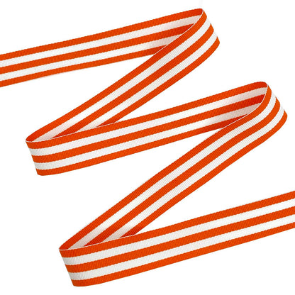 Morex Ribbon Striped Polyester Grosgrain Ribbon, Party Decorations, Gift Wrapping, Fun Patterns, 7/8" by 20 yd., Orange