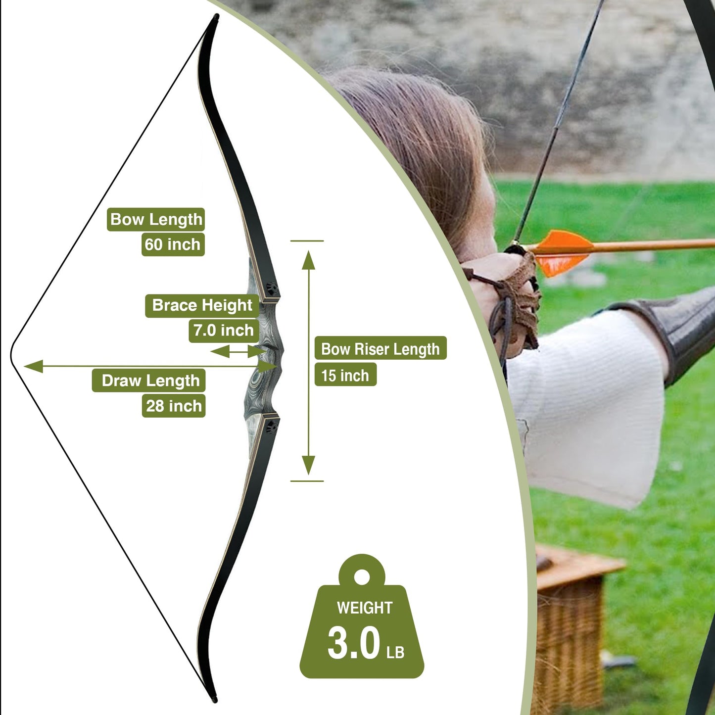 Black Hunter Takedown Recurve Bow 35lbs & Black Hunter Original Takedown Recurve Bow Limbs Replacement 30lbs, Right Hand