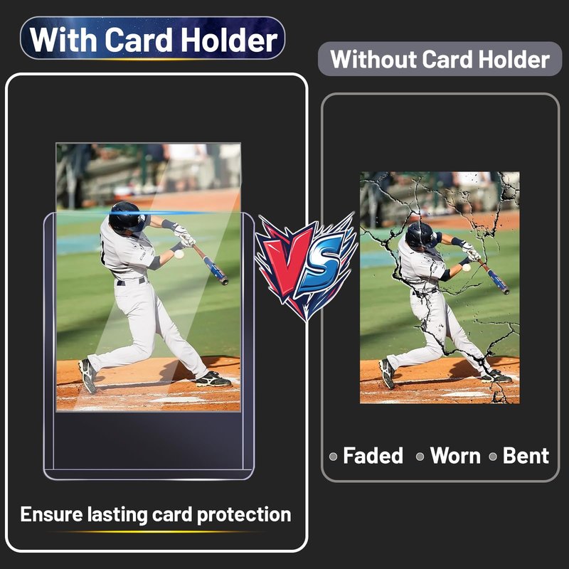 LOVFEN 400 Hard Plastic Card Sleeves – 200 Toploads & 200 Penny Sleeves, 35PT Baseball Card Protectors with Bend-Resistant, Rip-Proof Edges for TCG, Sports, Football & Collectible Cards