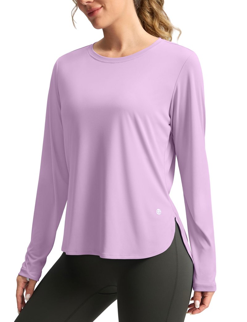 Women's Sun Shirts UPF 50+ Long Sleeve UV Protection Shirt Lightweight Quick Dry Workout Hiking Tops for Women(Purple,XS)