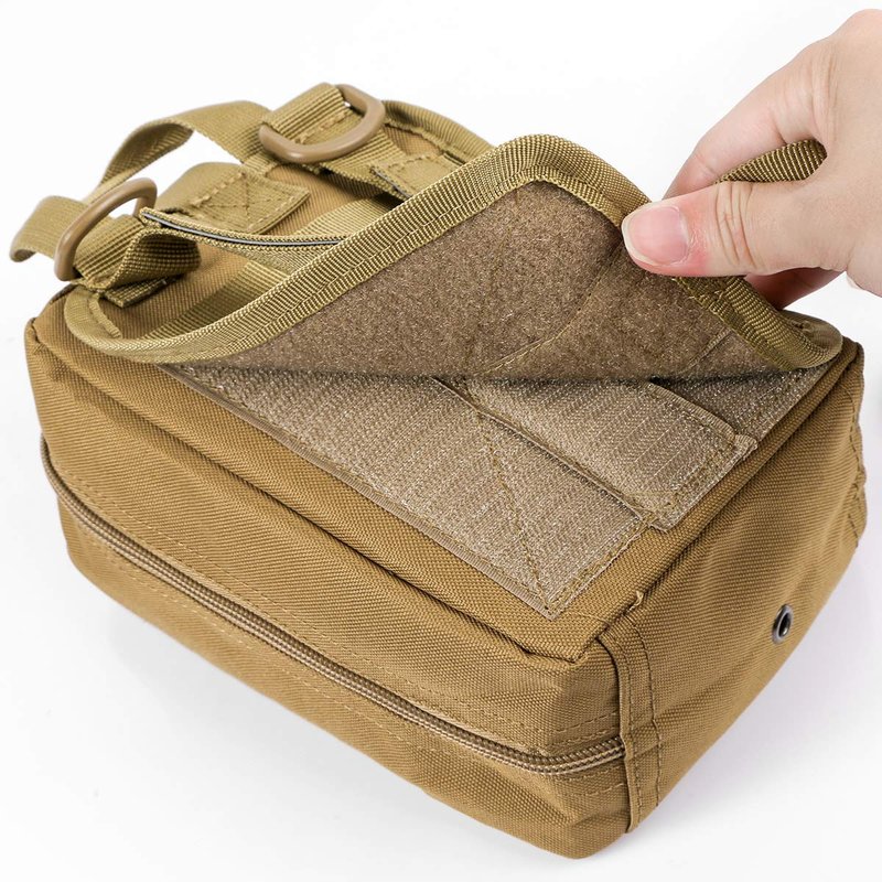 Gogoku 2-Pack First Aid Pouch 1000D Nylon Tactical Molle Medical Pouch Utility Pouch for Outdoor Activities Medical Supplies Bag Only Khaki