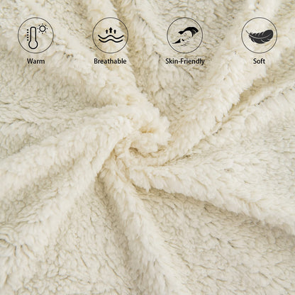 Good Nite Throw Blanket 130x150cm Fleece Flannel Sherpa Soft Blankets Fluffy Reversible Microfiber for Bed Couch Sofa and Travel (Grey,Single)