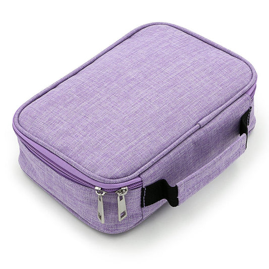BTSKY® High Capacity Zipper Pens Pencil Case- Multi-Functional Stationery Pouch 72 Slots Colored Portable Pencil Bags With 2 Removable Sleeves(Purple)
