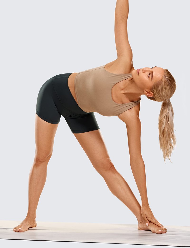 CRZ YOGA Butterluxe Biker Shorts 4'' - High Waisted Booty Workout Volleyball Yoga Womens Spandex Melanite Small