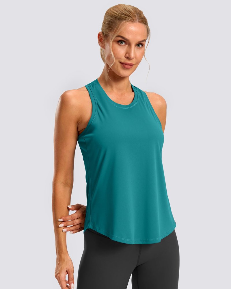 G Gradual Women's Workout Tank Tops Racerback Athletic Yoga Tops Loose Fit Sleeveless Running Gym Sports Shirts for Women(Teal,M)