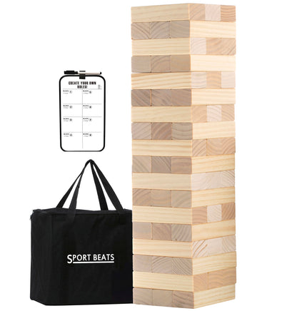 Giant Tower Game Outdoor Games 54 Blocks Stacking Game Includes Carry Bag and Scoreboard
