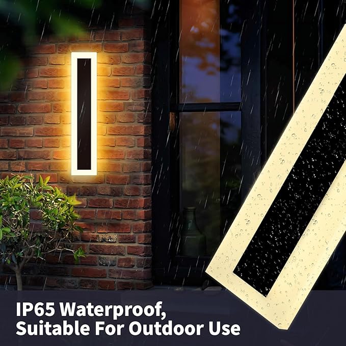 Modern - Outdoor - Lights 2 pack-31.52inch, 3000k Long Wall Led Light for House/Porch, Waterproof Ip65 Black Outside Led Wall Mounted Sconce Lighting Fixtures, 31.52in-2pack