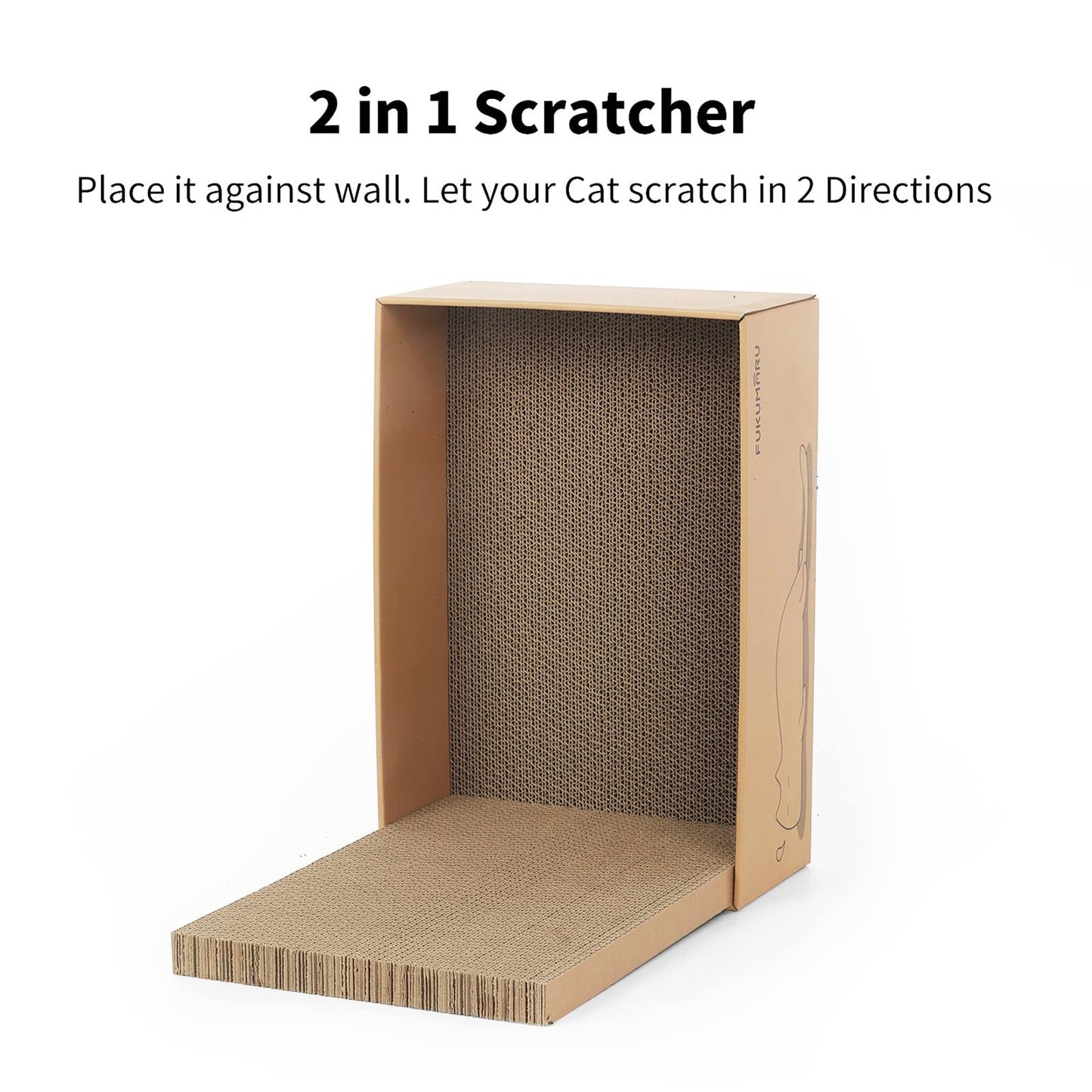 FUKUMARU 5 PCS Cat Scratching Boards, 11.4 Inch Width Ex-Large Cat Scratcher Box, Reversible Cardboard Scratchers for Indoor Cats, Cat Scratch Box for Large, Medium and Small Cats, Protect Furniture