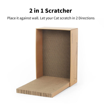FUKUMARU 5 PCS Cat Scratching Boards, 11.4 Inch Width Ex-Large Cat Scratcher Box, Reversible Cardboard Scratchers for Indoor Cats, Cat Scratch Box for Large, Medium and Small Cats, Protect Furniture