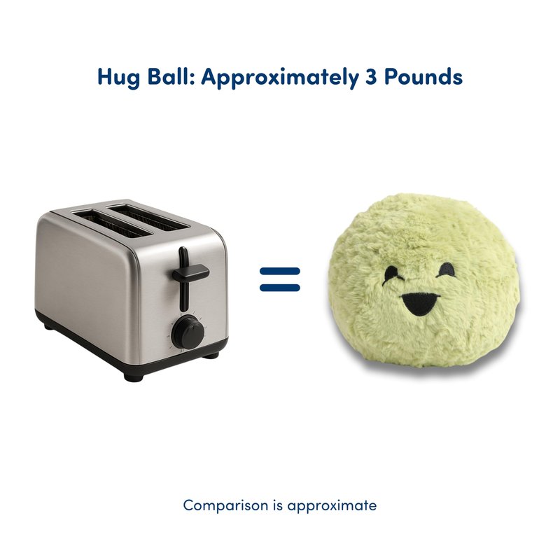 The Hug Ball - Green (Oh Yeah!/ Oh No!) - 3 lb Weighted Ball for Sensory Play Soft Plush with Fun Faces for Emotional Regulation, Social Emotional Learning, Relaxation, Comfort, Education Ages 2+