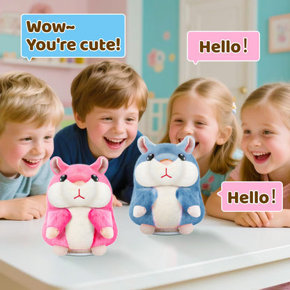 SANJOIN Kids Toddler Toys for Ages 2-4, Talking Hamster Repeats What You Say, Interactive Plush Repeating Toy for 2 3 4 5 6 8 Year Old Boy Girl Birthday Gift (Gray)
