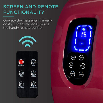 Best Choice Products Heated Shiatsu Foot Massager for Pain Relief, Plantar Fasciitis, Neuropathy, Blood Circulation w/Compact Design - Burgundy