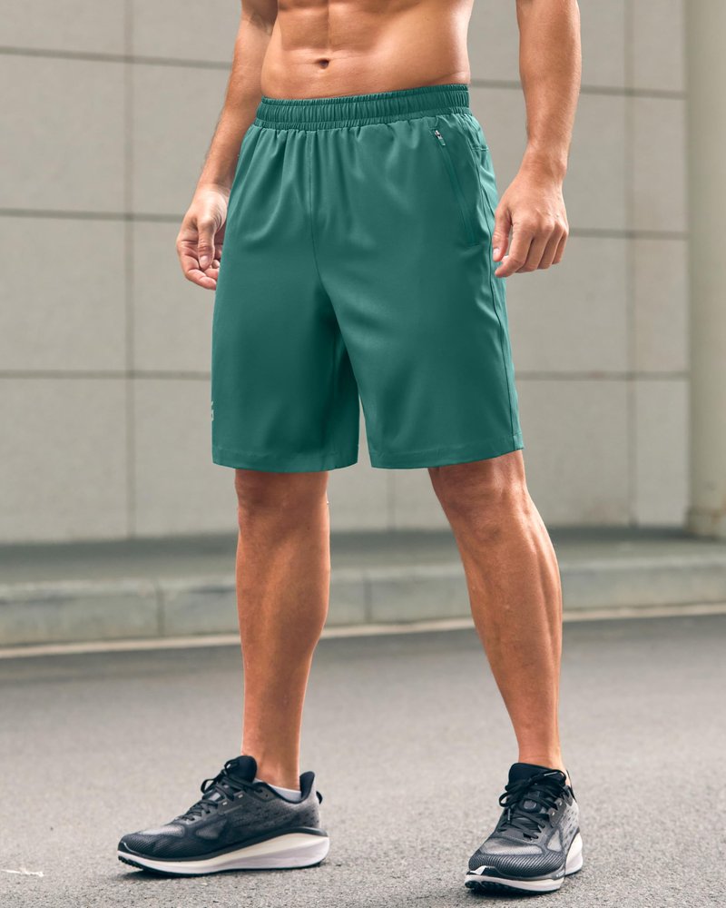 G Gradual Men's Athletic Running Shorts with Zipper Pockets Quick Dry 7"/ 5"/ 9" Workout Gym Shorts for Basketball Hiking(Rainforest Green,9XL-New)
