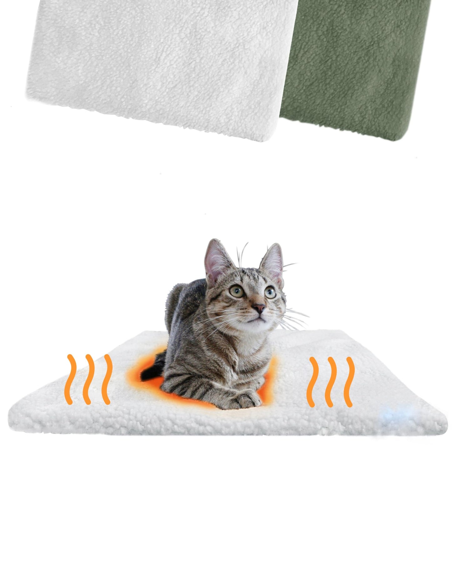 PiuPet® Self Heating Cat Blanket - 60x45cm, No Electricity, Anti-Stress, White