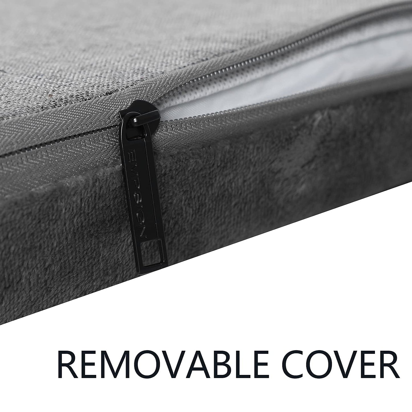 EMPSIGN Stylish Dog Bed Mat Dog Crate Pad Mattress Reversible (Cool and Warm), Water Proof Linings, Removable Machine Washable Cover, Firm Support Pet Crate Bed for Small to XX-Large Dogs, Grey