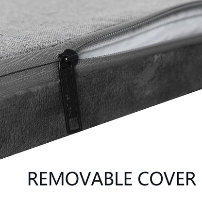 EMPSIGN Stylish Dog Bed Mat Dog Crate Pad Mattress Reversible (Cool and Warm), Water Proof Linings, Removable Machine Washable Cover, Firm Support Pet Crate Bed for Small to XX-Large Dogs, Grey