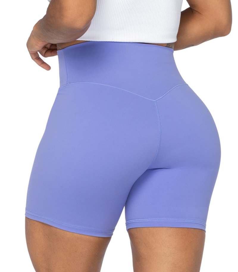 Sunzel 5" High Waist Biker Shorts for Women No Front Seam Soft Yoga Workout Gym Bike Shorts Tummy Control Squat Proof Purple