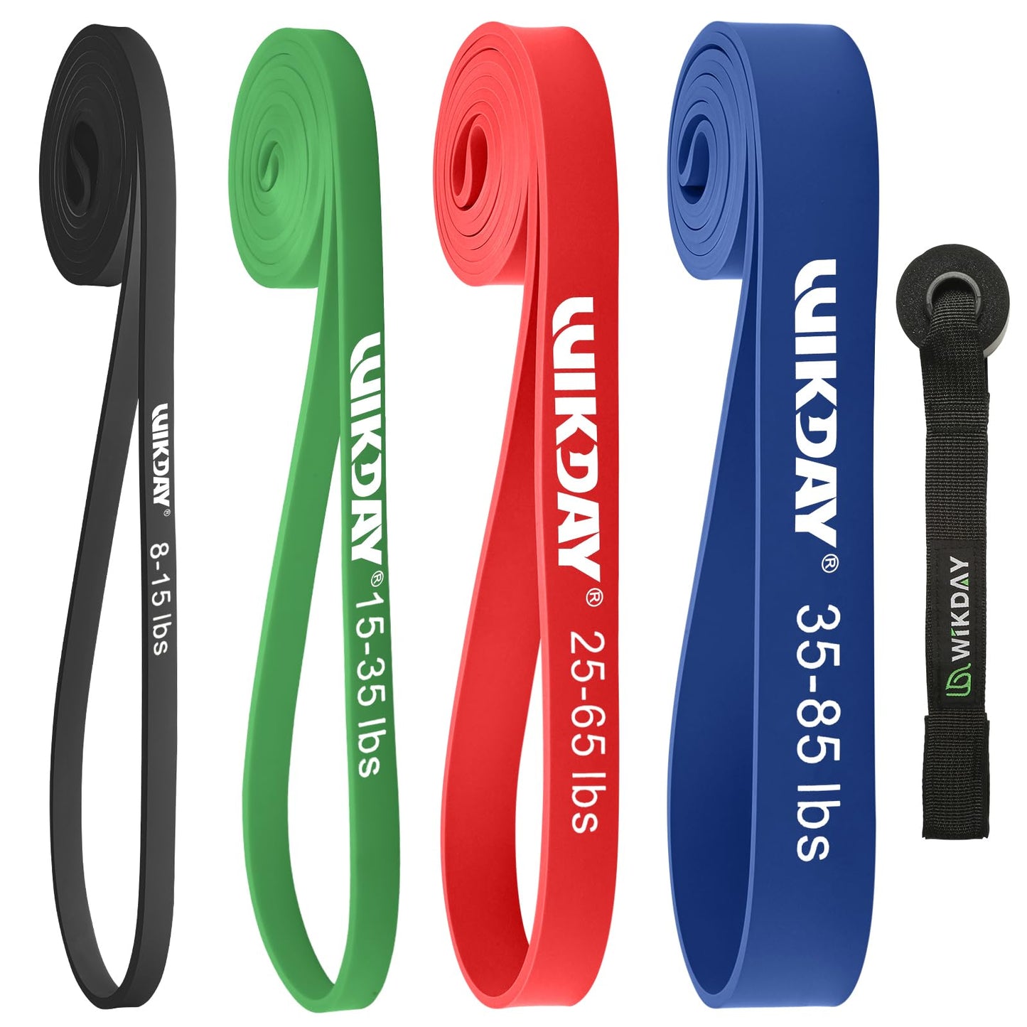 WIKDAY Resistance Bands, Pull Up Assistance Bands, Workout Bands, Heavy Exercise Bands Set with Door Anchor, Elastic Bands for Body Stretching, Training at Home/Gym for Men & Women