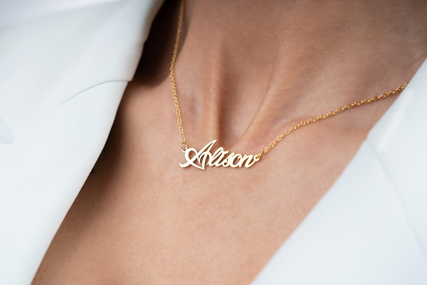ZNA Jewels Personalised Name Necklace for Women - Customised Sterling Silver Dainty Heart Pendant, Elegant Jewellery Ideal for Birthday, Gifts for Women, Girls & Teens (925 Sterling Silver)