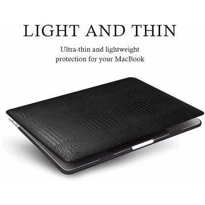 MOKASE Compatible with MacBook Air 13 inch Case 2021 2020 M1 A2337 A2179 A1932 with Touch ID, Hard Shell Leather Case & Keyboard Cover for New Air 13 inch with Touch ID 2018-2021, Black Leather