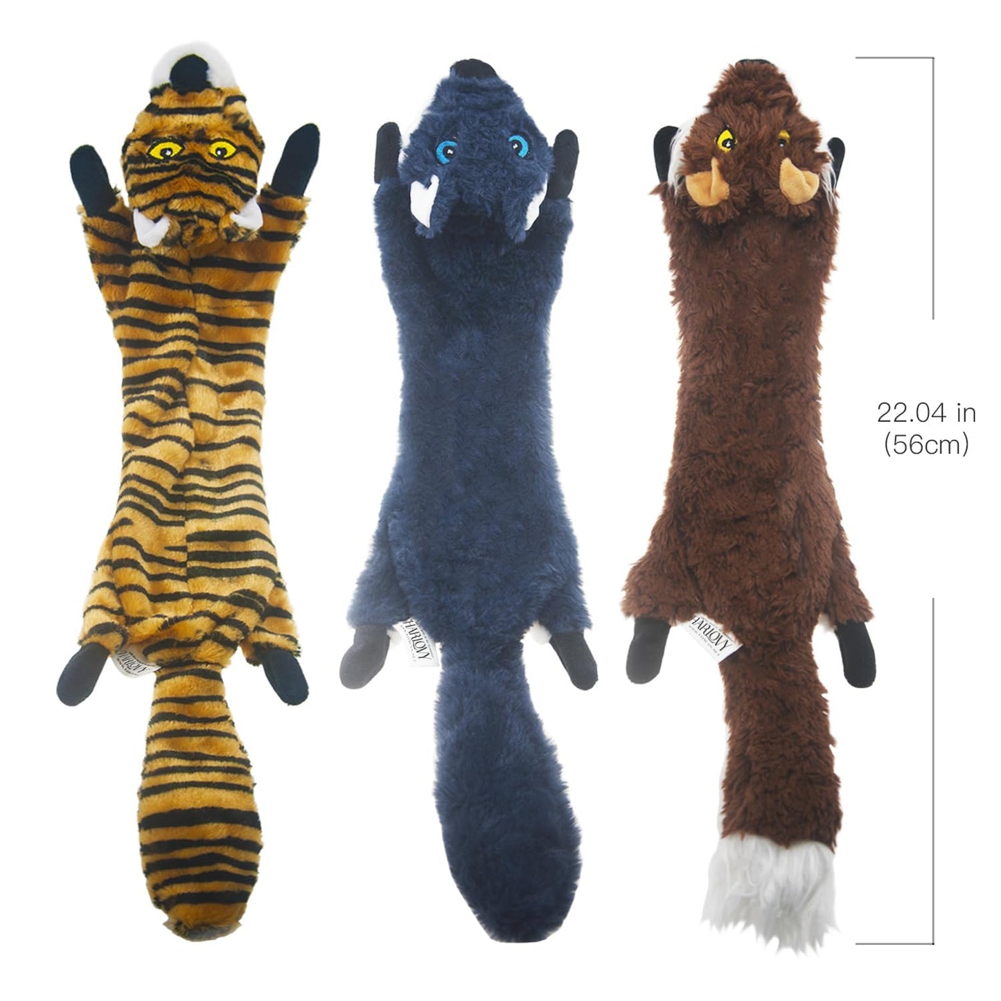 SHARLOVY Dog Squeaky Toys 5 Pack, Pet Crinkle Toy No Stuffing Animals Plush, Dog Chew for Large and Medium, Doggie Teething for Boredom