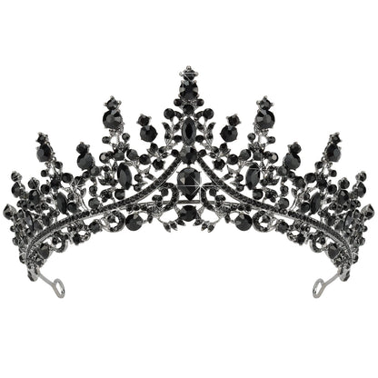 TOBATOBA Black Tiaras and Crowns for Women, Gothic Wedding Tiara, Black Swan Crown Gothic Halloween Costumes for Women Prom Cosplay Accessories