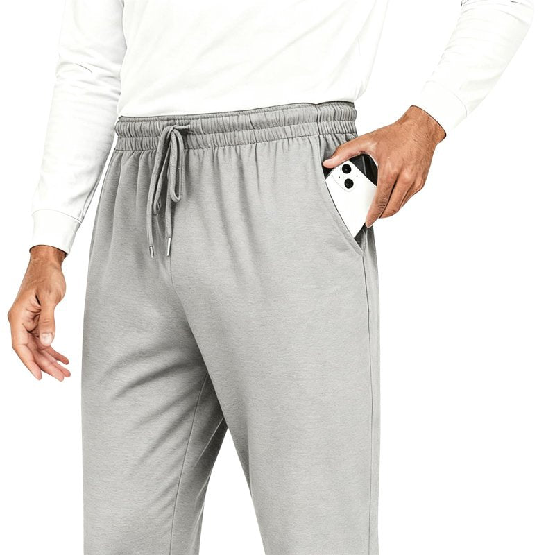 Men's Baggy Sweatpants Fleece Straight Leg Casual Sweat Pants Drawstring Athletic Workout Gym Jogger with Pockets