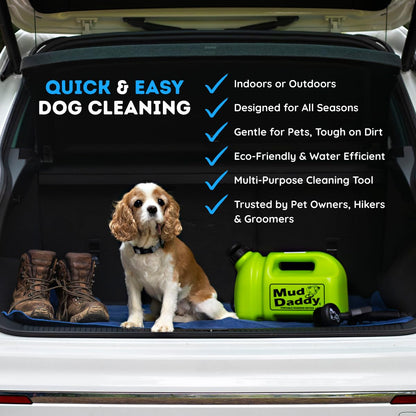 Mud Daddy – Portable Pet Washer, Multipurpose Washing Device, Muddy Walks, Pet Cleaning, Grooming Perfect for Dogs, Horses, Bikes, Shoes, Camping and More – 5 Litre – Green