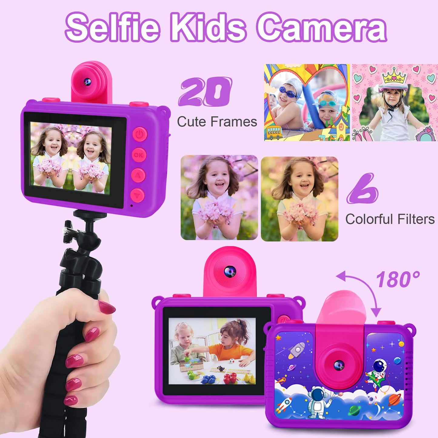 GKTZ Kids Camera - Waterproof Underwater Camera for Kids, Christmas Birthday Gifts for Girls Age 3-12, 1080P HD Children Digital Action Camera, Pool Toys for Kids Age 4-12