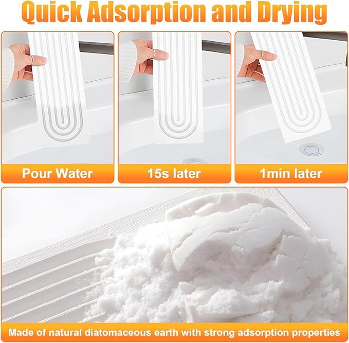 Kitchen Sink Faucet Mat, Super Absorbent Diatomaceous Earth Kitchen Sink Mat
