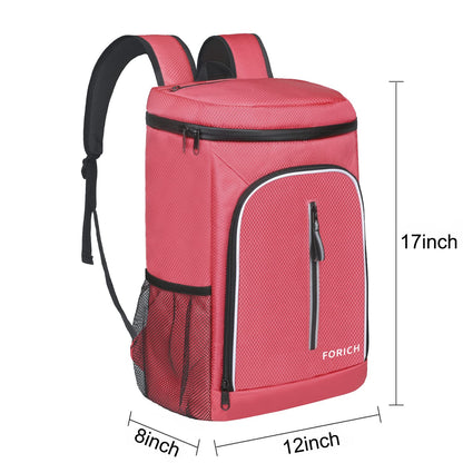 FORICH Soft Cooler Backpack Insulated Waterproof Cooler Bag Leak Proof Portable Backpacks to Work Lunch Travel Beach Camping Hiking Picnic Fishing Beer for Men Women (Watermelon Red)