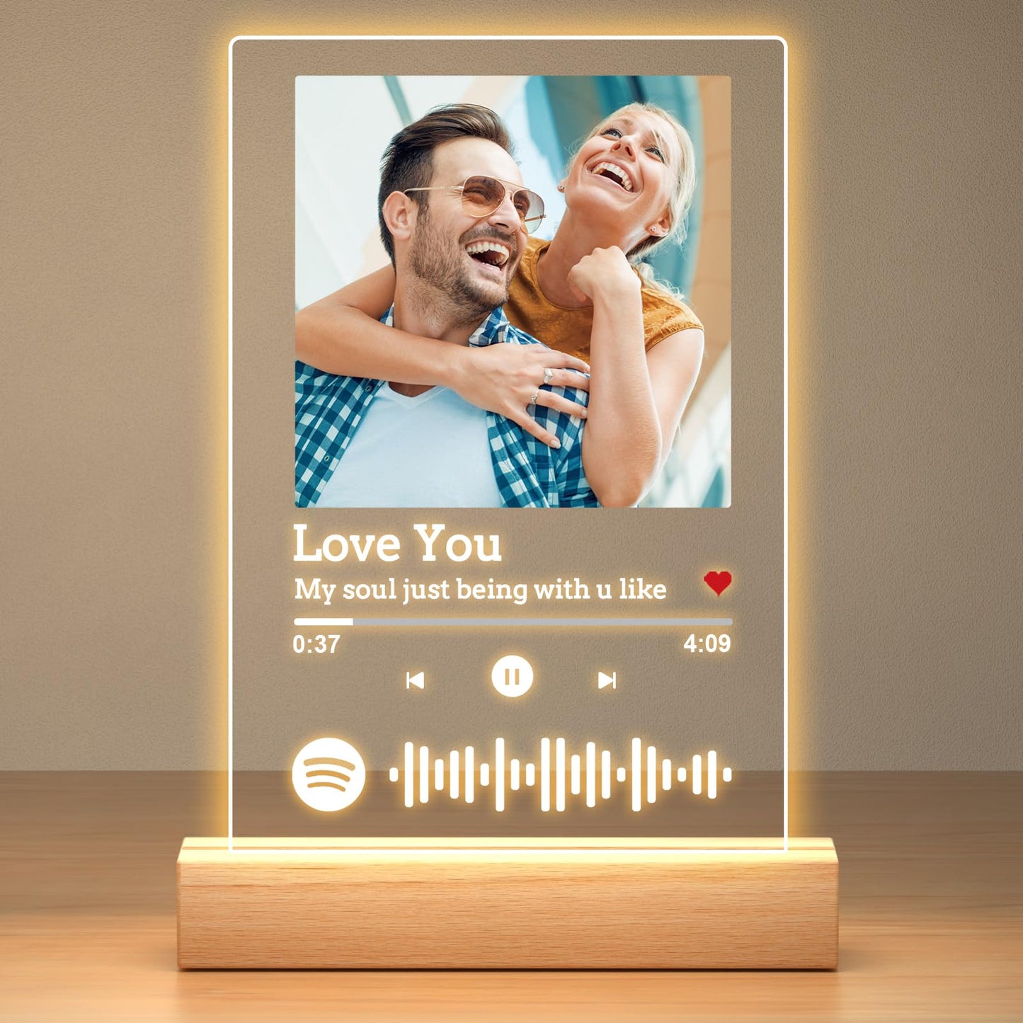 Custom Spotify Plaque, Custom Acrylic Song Plaque Picture Frames, Personalized Photo Frame, Personalized Anniversary Birthday Valentines Day Gifts for Her Him Women Men Girlfriend Boyfriend Couple