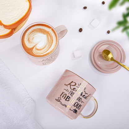 Best Friend Birthday Gifts for Women, Friendship Gifts for Women, Unique Birthday Valentines Day Gift Ideas for Her, Friends Female, Besties, BFF Ceramic Marble Coffee Mug Gift Box Printed Gold 14 oz